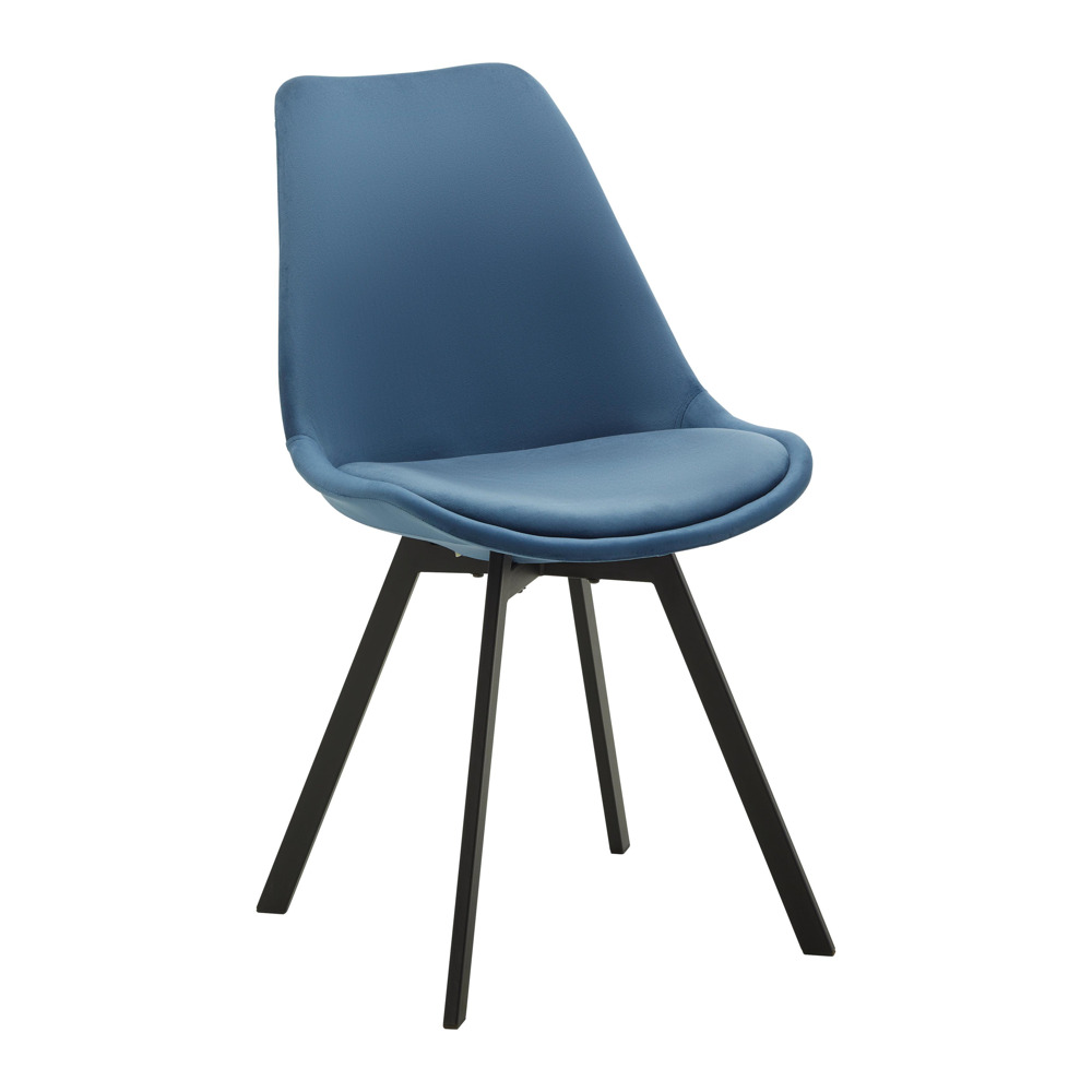 Židle Ze Sametu Mia - Modrá