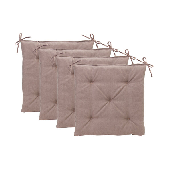 Sitzkissen Darco, 40 x 40 cm, 4er Set, taupe