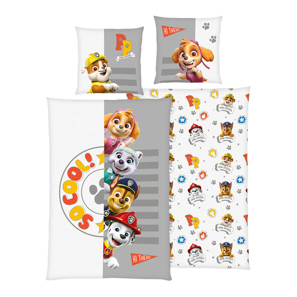 Bettwäsche Paw Patrol, 135 x 200 cm, weiß