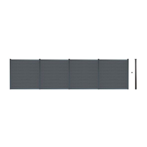 Callado Premium WPC Sichtschutzzaun 4 x Element + 6 x Pfosten - Höhe: 185 cm