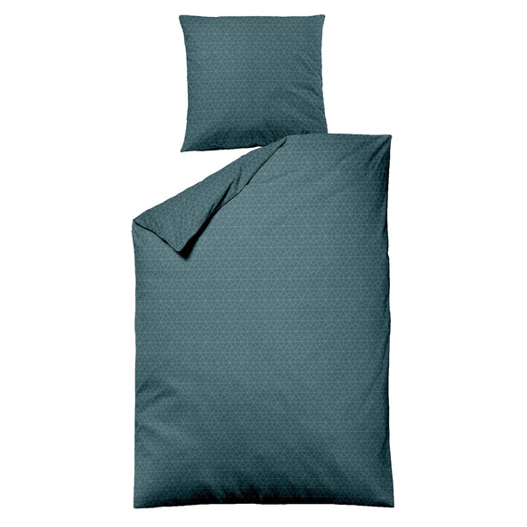 Bettwäsche Jacquard-Feinbiber, 155/220 + 80/80 cm, Wabe petrol