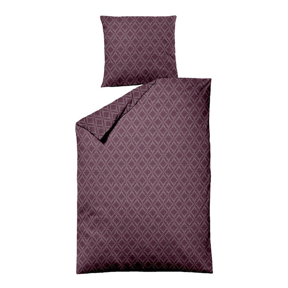 Bettwäsche Jacquard-Feinbiber 135/200 + 80/80 cm, Grafik bordeaux