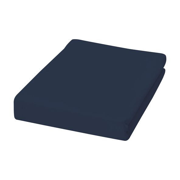 Jersey Spannbetttuch, 90-100 x 200 cm, marine