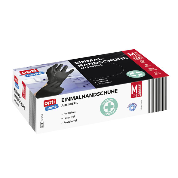 Einmalhandschuhe, Nitril, Schwarz, Größe L