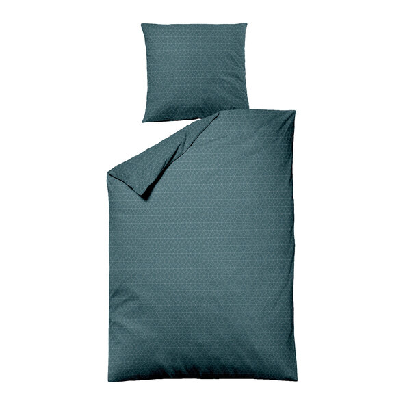 Bettwäsche Jacquard-Feinbiber 135/200 + 80/80 cm, Wabe petrol