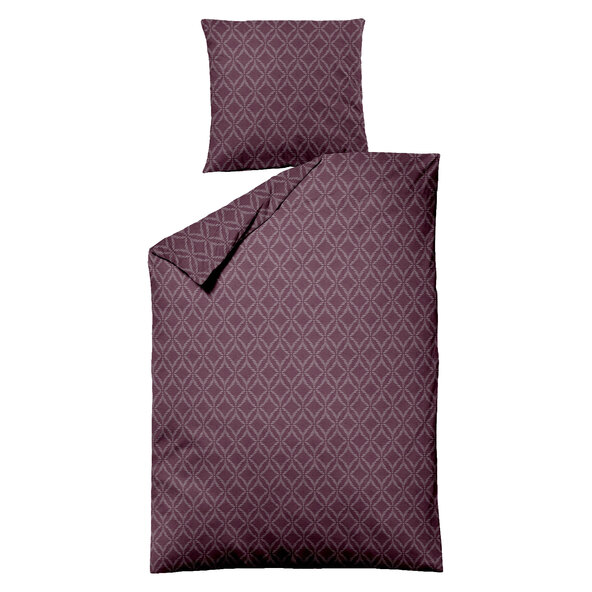 Bettwäsche Jacquard-Feinbiber, 155/220 + 80/80 cm, Grafik bordeaux