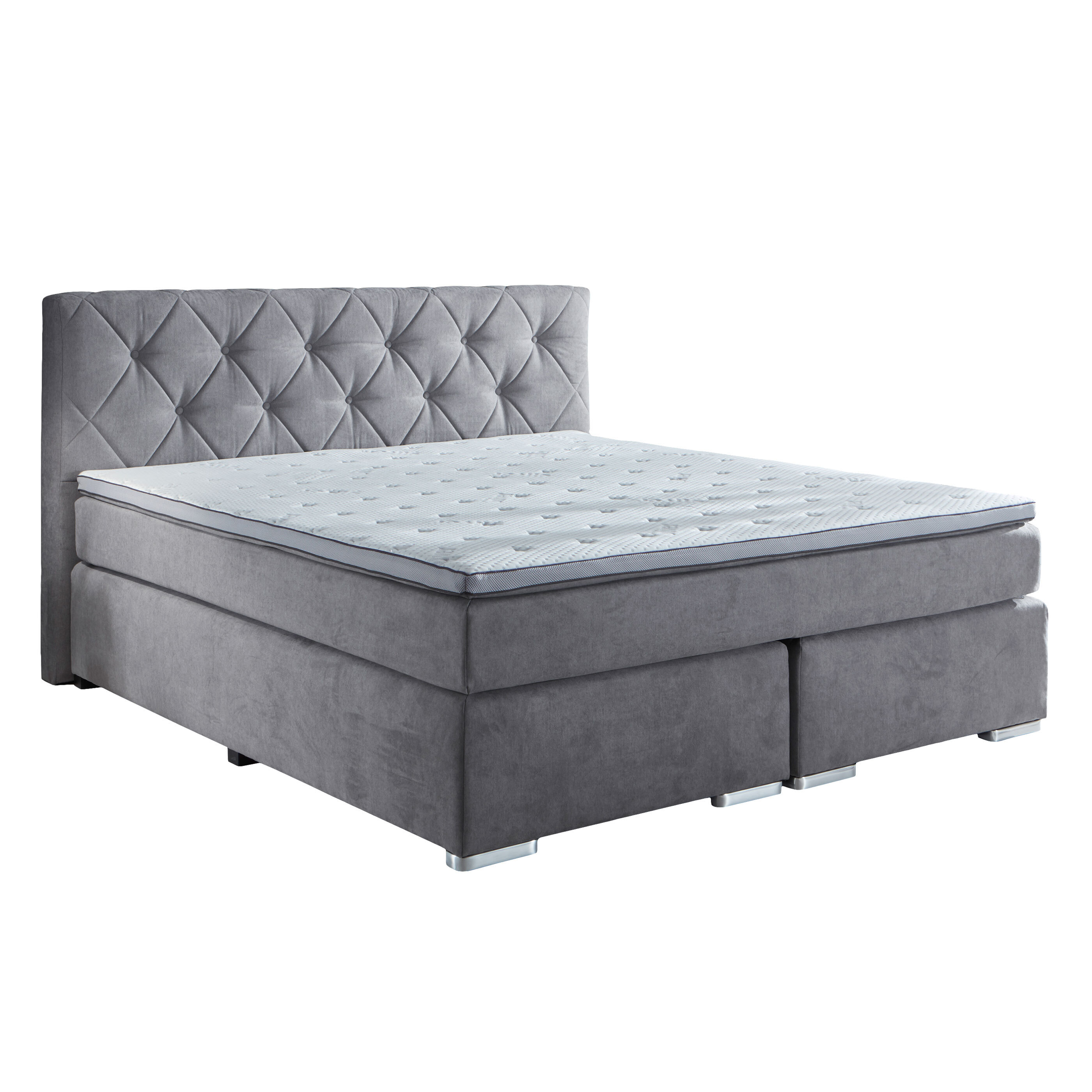 Boxspringbett Premium, lichtgrau, 180 x 200 cm