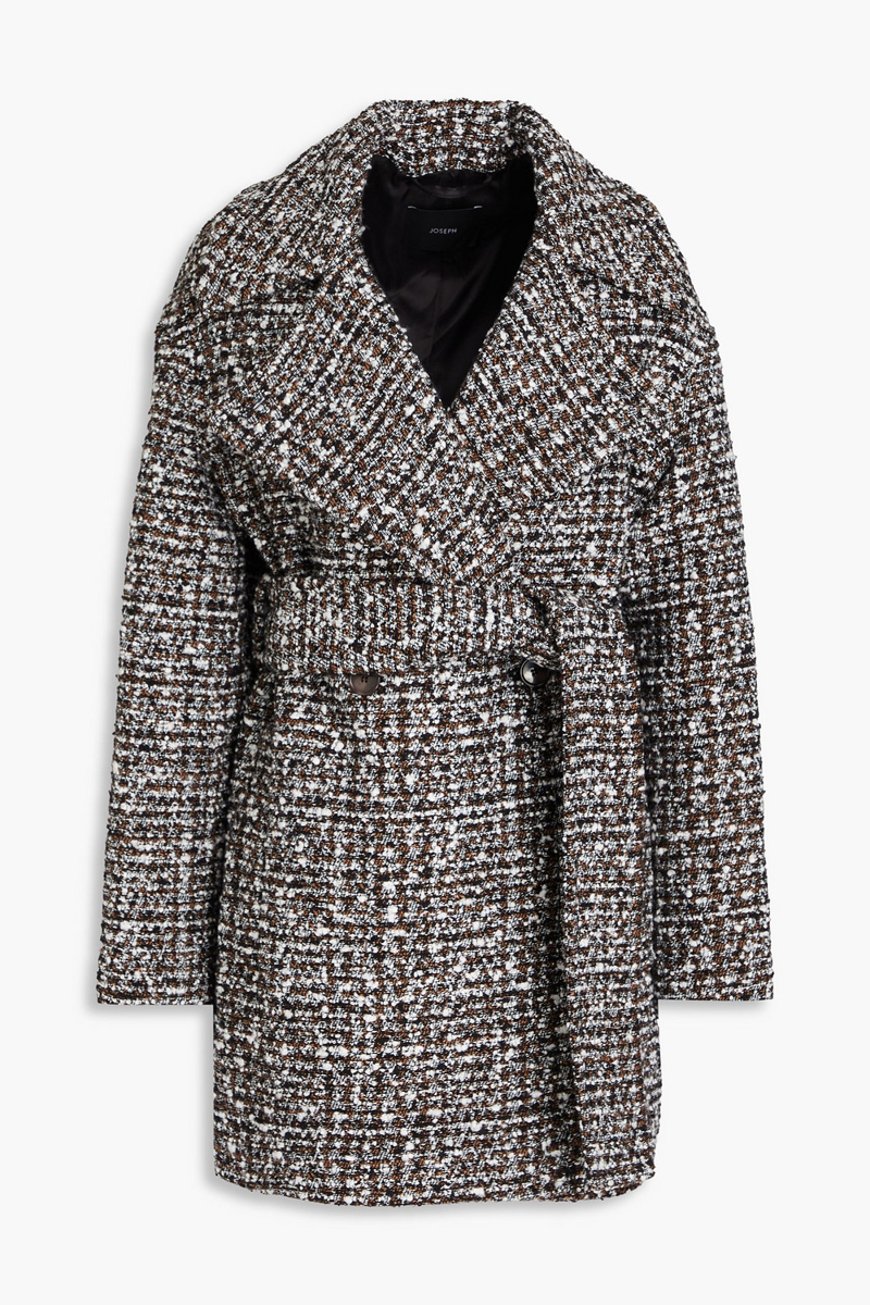 joseph - bouclé-tweed coat - black - fr 36