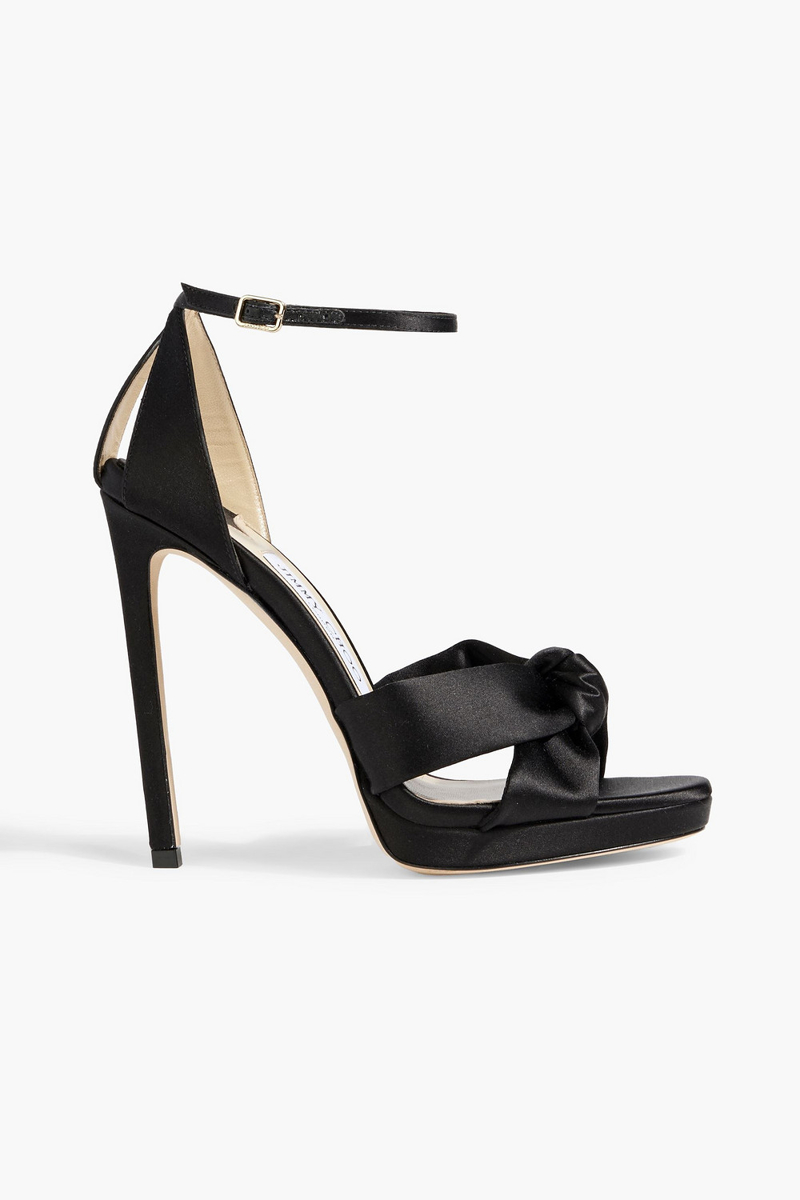 Jimmy Choo - Rosie 120 knotted satin sandals - Black - EU 41