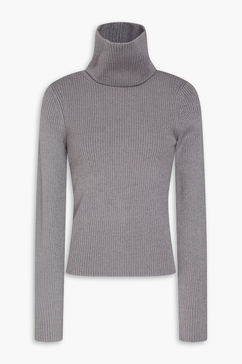 proenza schouler - ribbed-knit turtleneck sweater - gray - xs