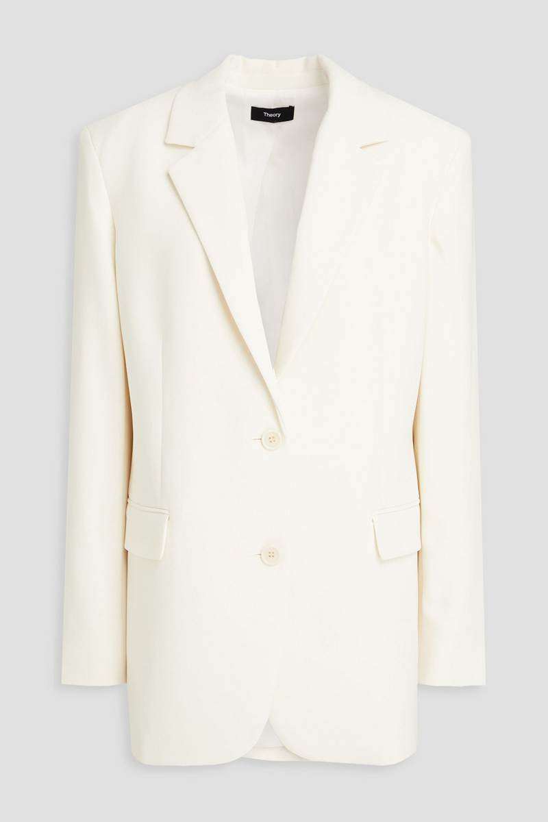 theory - crepe blazer - white - us 6