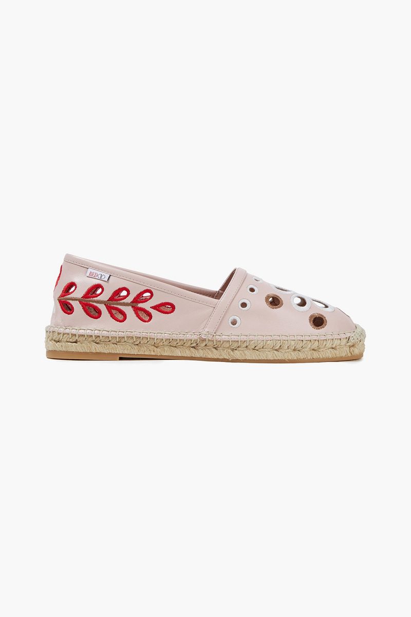 RED(V) - Broderie anglaise leather espadrilles - Pink - EU 36