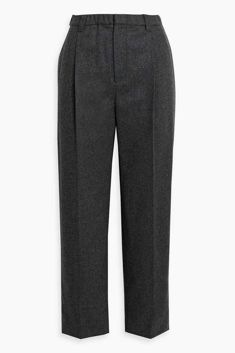 brunello cucinelli - wool and cashmere-blend flannel straight-leg pants - gray - it 38