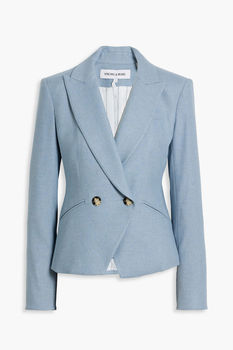 veronica beard - rickie dickey double-breasted twill blazer - blue - us 00