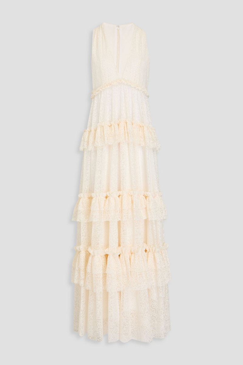 philosophy di lorenzo serafini - ruffled lace maxi dress - white - it 42