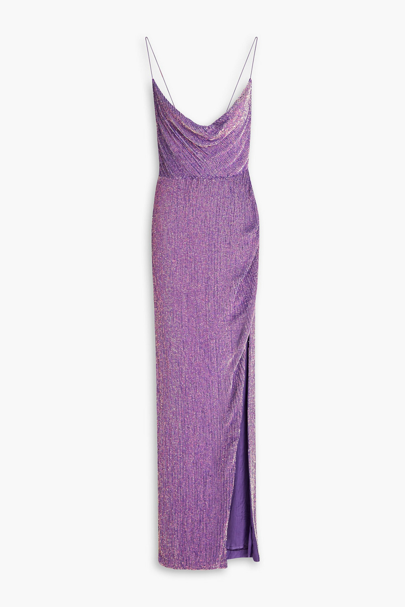 Retrofête - Katya sequined chiffon gown - Purple - L