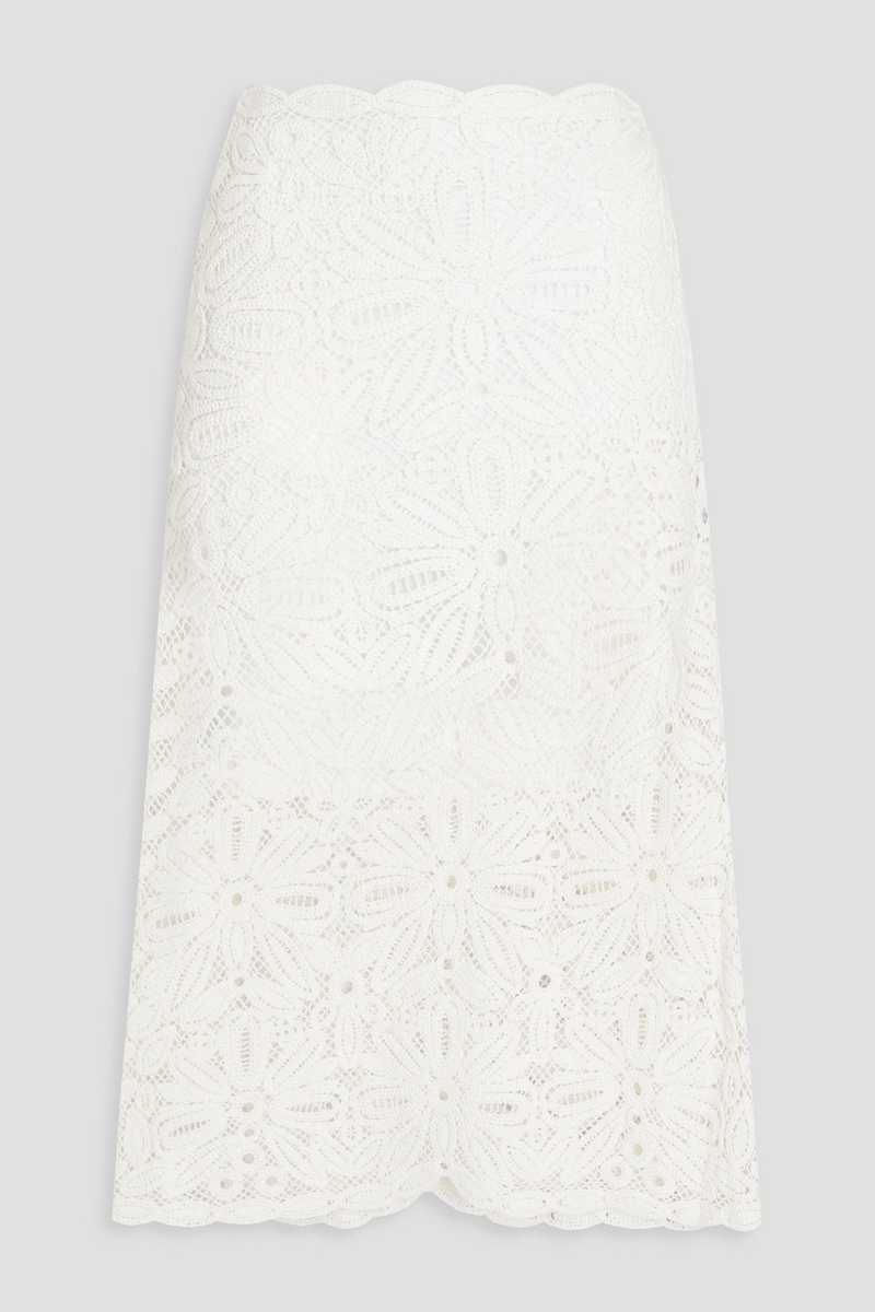 Maje - Crocheted cotton skirt - White - FR 40
