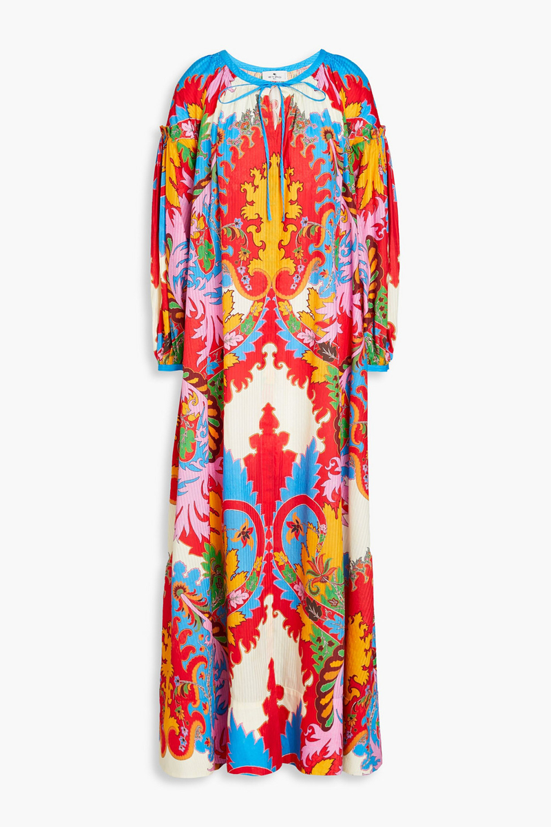 Etro - Paisley-print cotton and silk-blend maxi dress - Red - IT 38