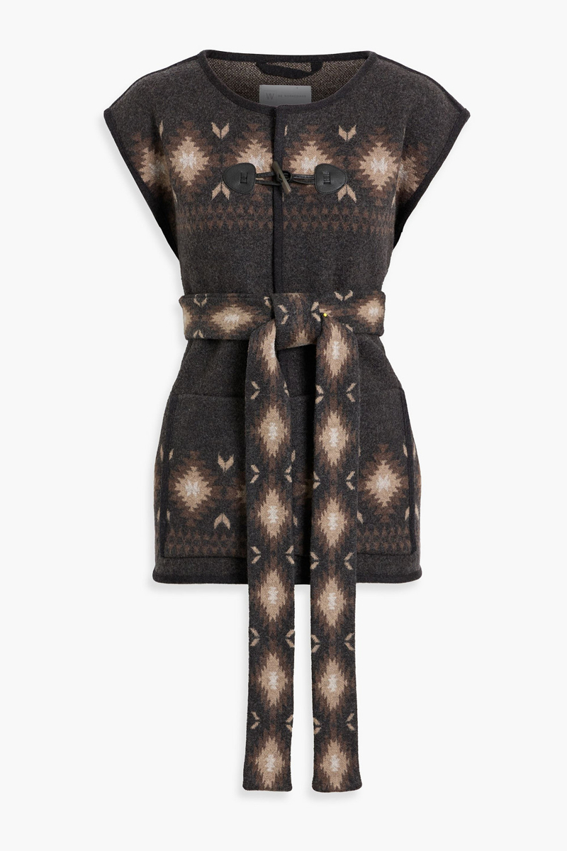 we norwegians - hovden jacquard-knit wool vest - gray - m/l