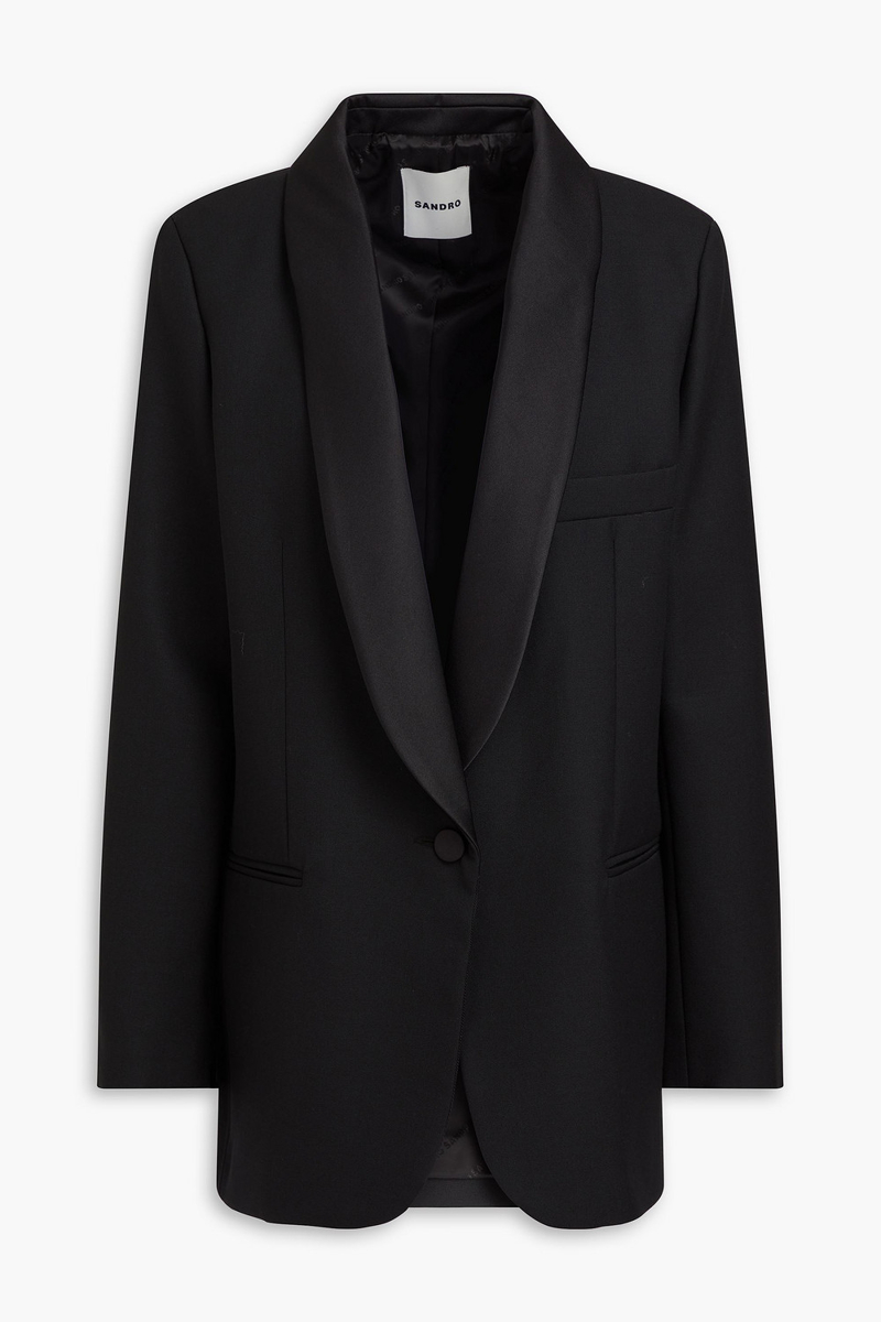 sandro - grain de poudre tuxedo jacket - black - fr 36