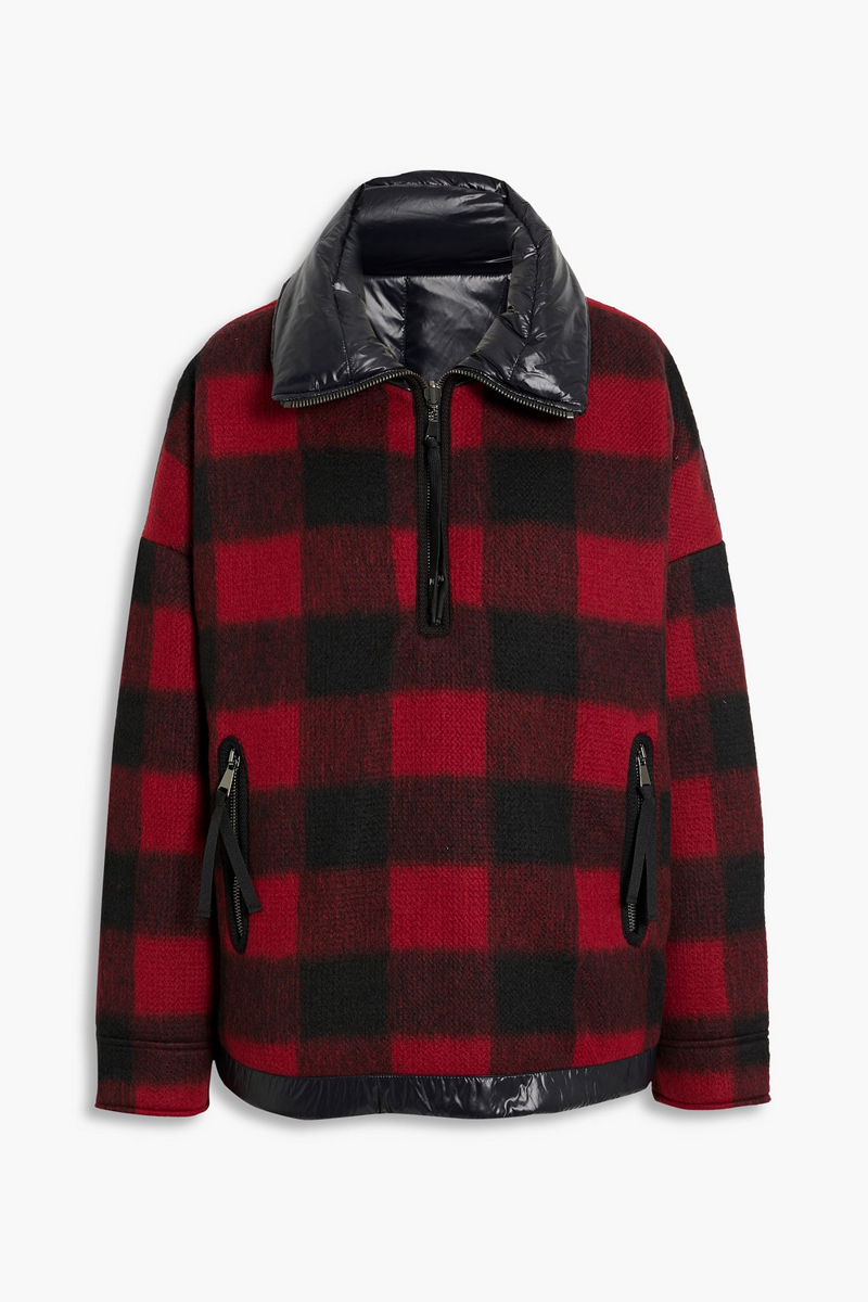 holden - reversible checked flannel half-zip jacket - red - xxs/xs