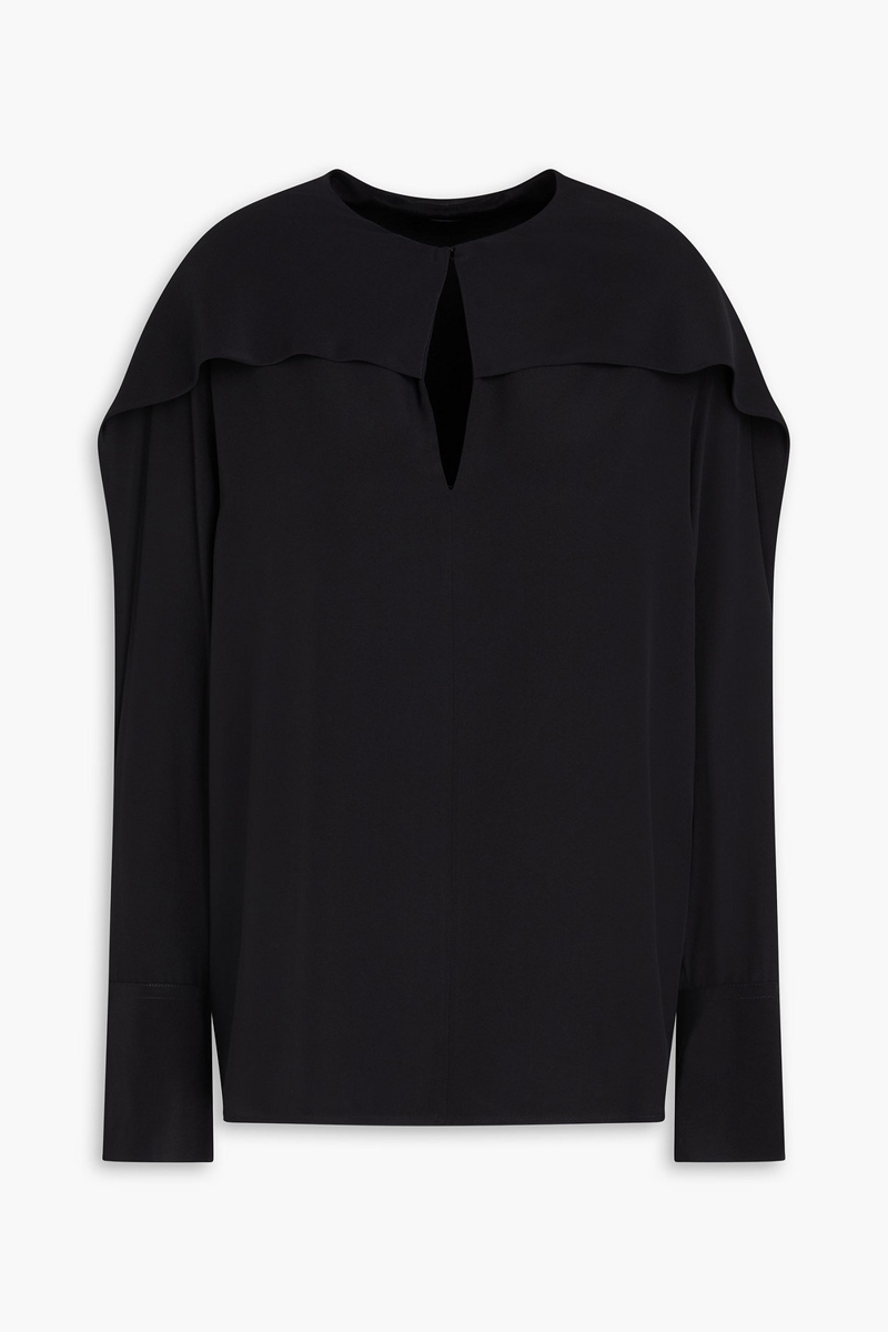 joseph - balard layered silk crepe de chine blouse - black - fr 34