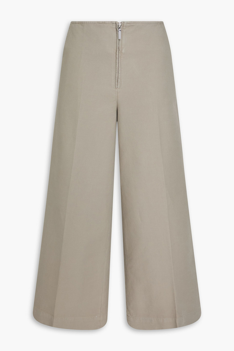 toteme - cotton-twill wide-leg pants - gray - fr 34