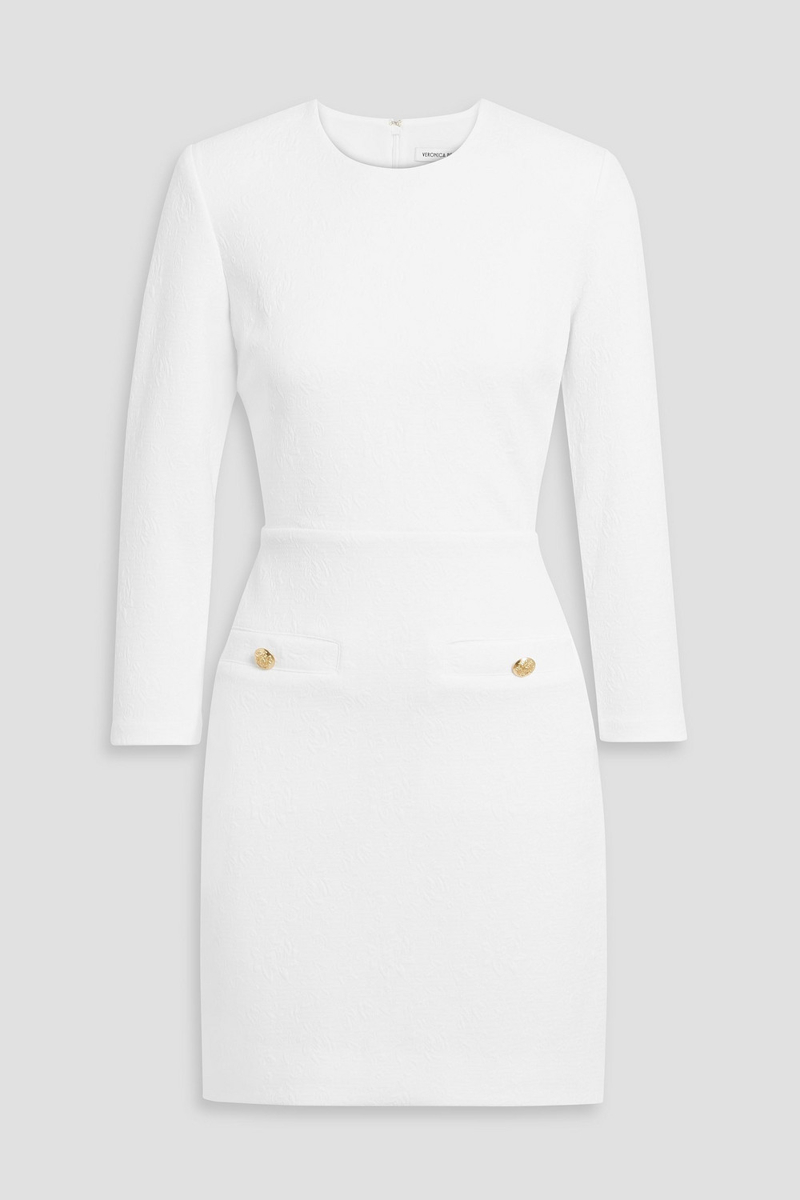 veronica beard - channing cloqué mini dress - white - us 0