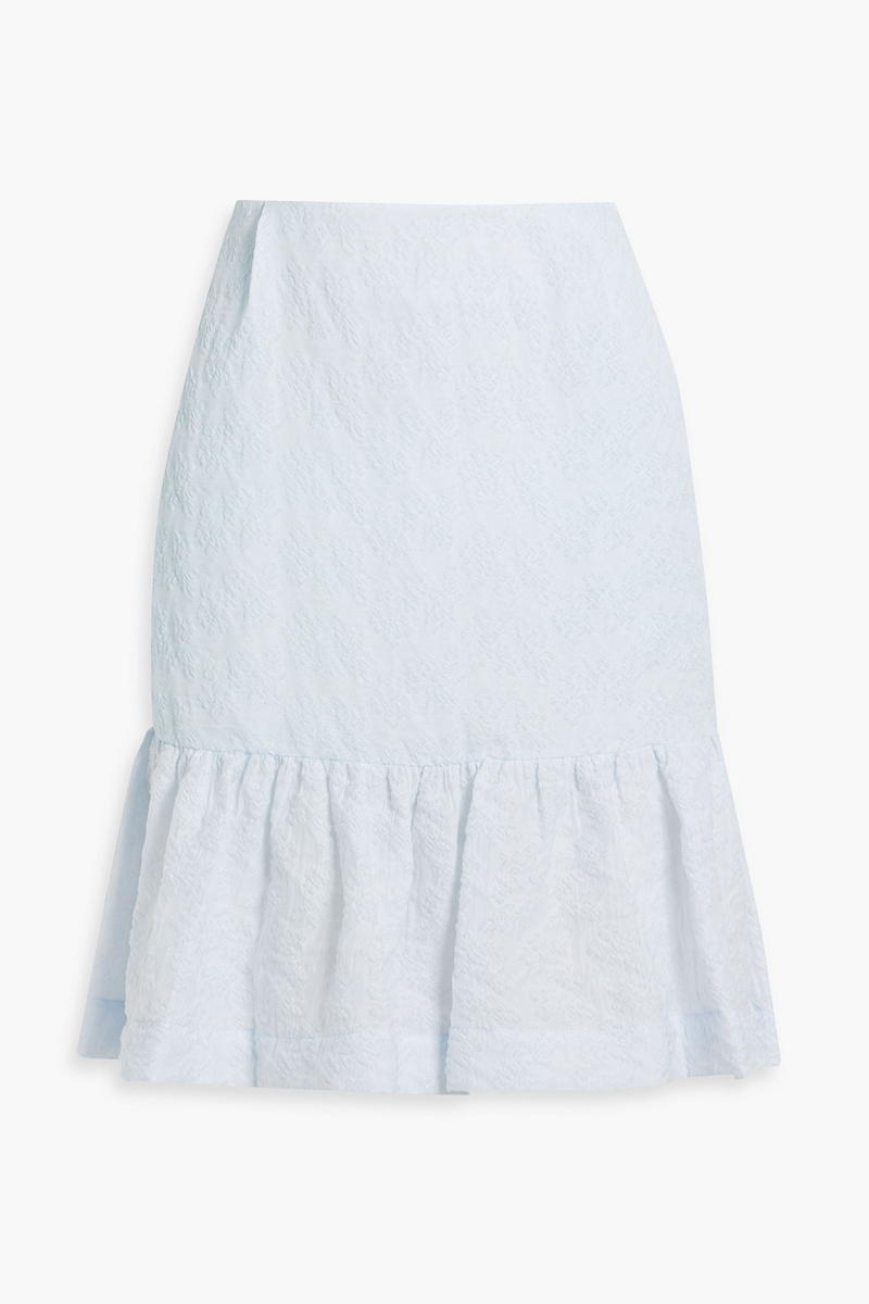 Simone Rocha - Ruffled cloqué mini skirt - Blue - UK 4