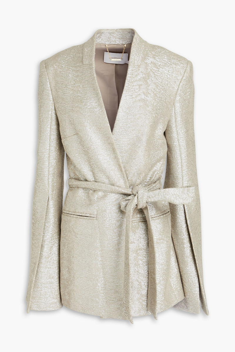 zimmermann - metallic cotton-bouclé blazer - metallic - 1