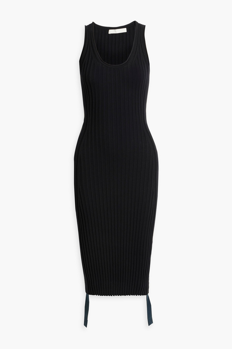 Dion Lee - Ribbed cotton-blend dress - Black - UK 10
