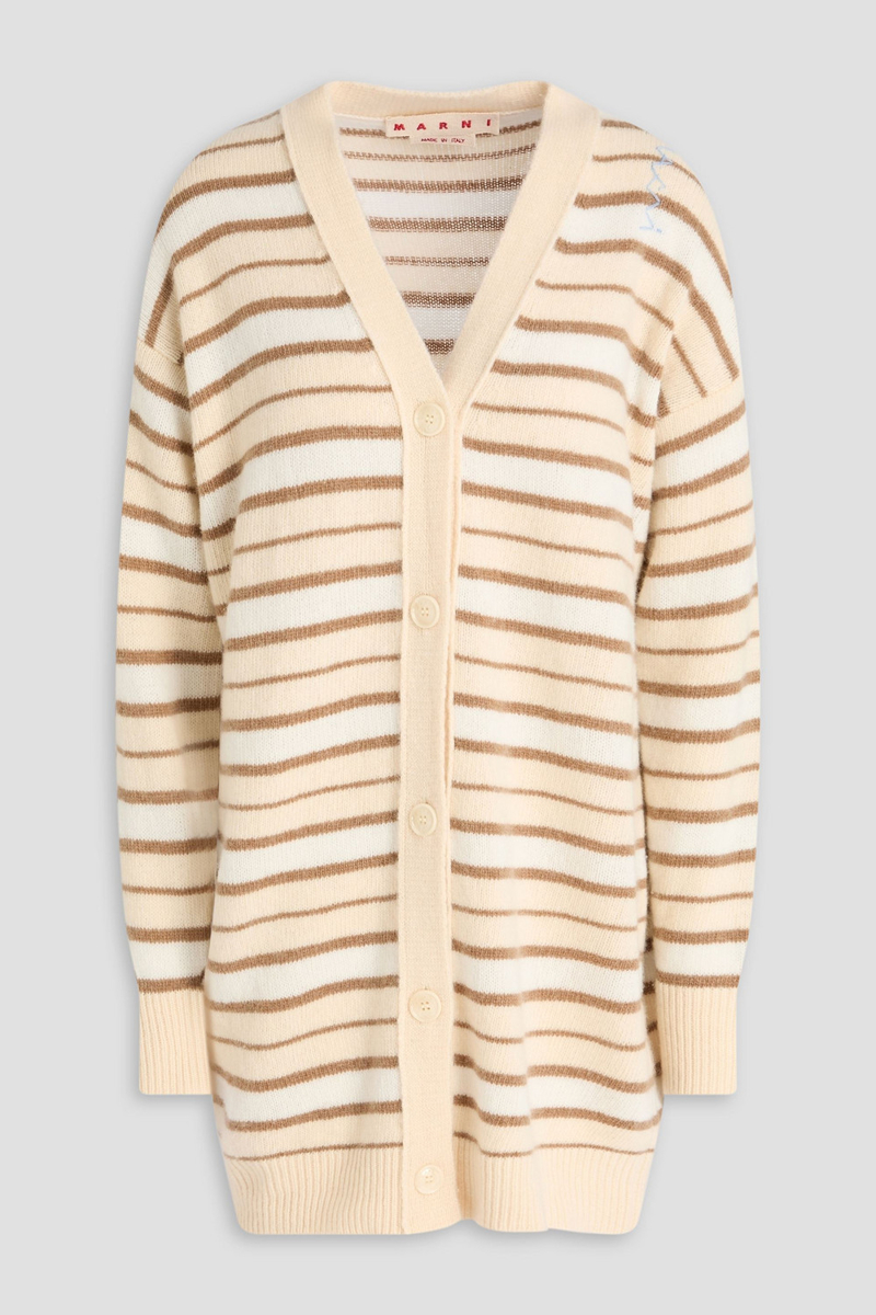 marni - striped wool and cashmere-blend cardigan - white - it 38