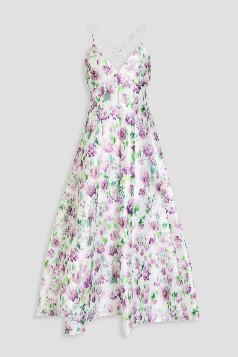 philosophy di lorenzo serafini - floral-print twill midi dress - white - it 42