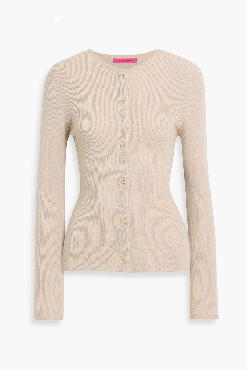 the elder statesman - delicash ribbed cashmere and silk-blend cardigan - neutral - s