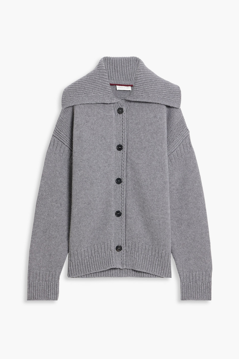 veronica de piante - hayley wool and cashmere-blend cardigan - gray - l