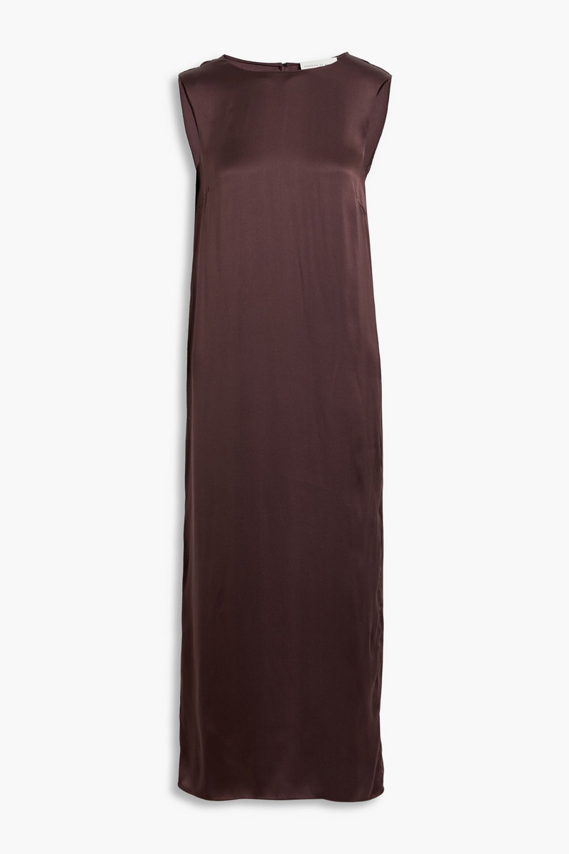 veronica de piante - alessia washed-silk midi dress - purple - it 40
