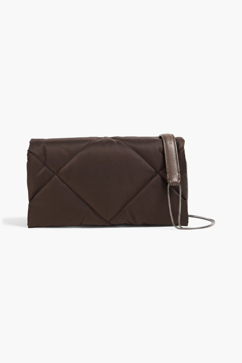 brunello cucinelli - quilted shell cross-body bag - brown - onesize