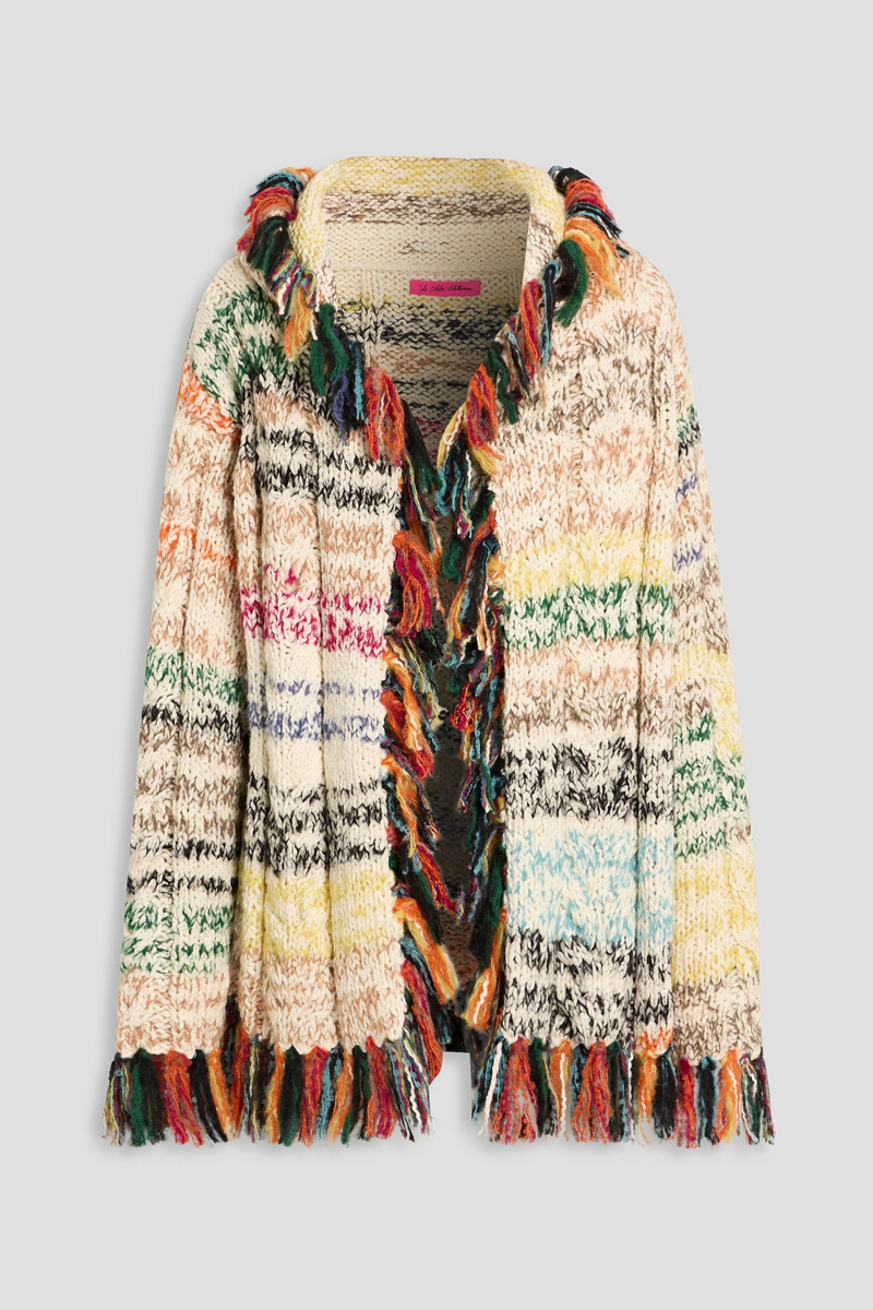 The Elder Statesman - Run Ragged jacquard-knit cotton-blend hooded cardigan - White - XS
