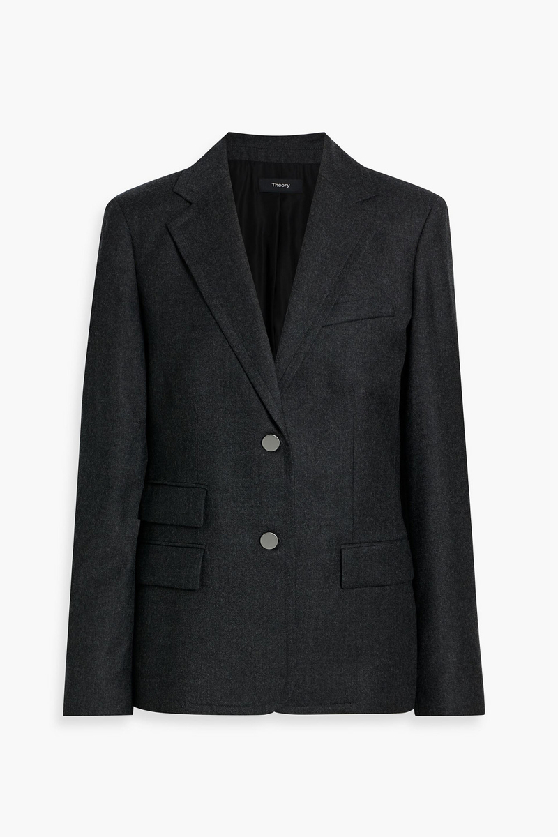 theory - wool-flannel blazer - gray - us 00