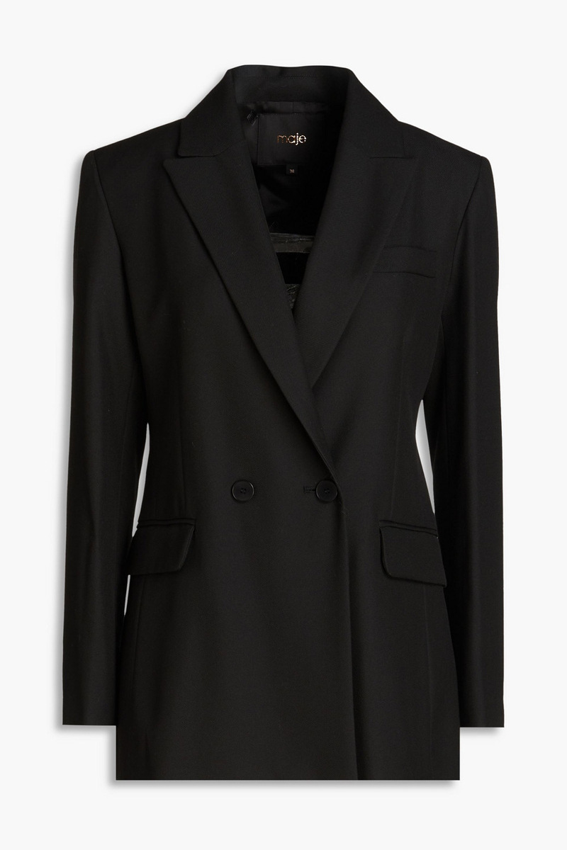 maje - twill blazer - black - fr 36