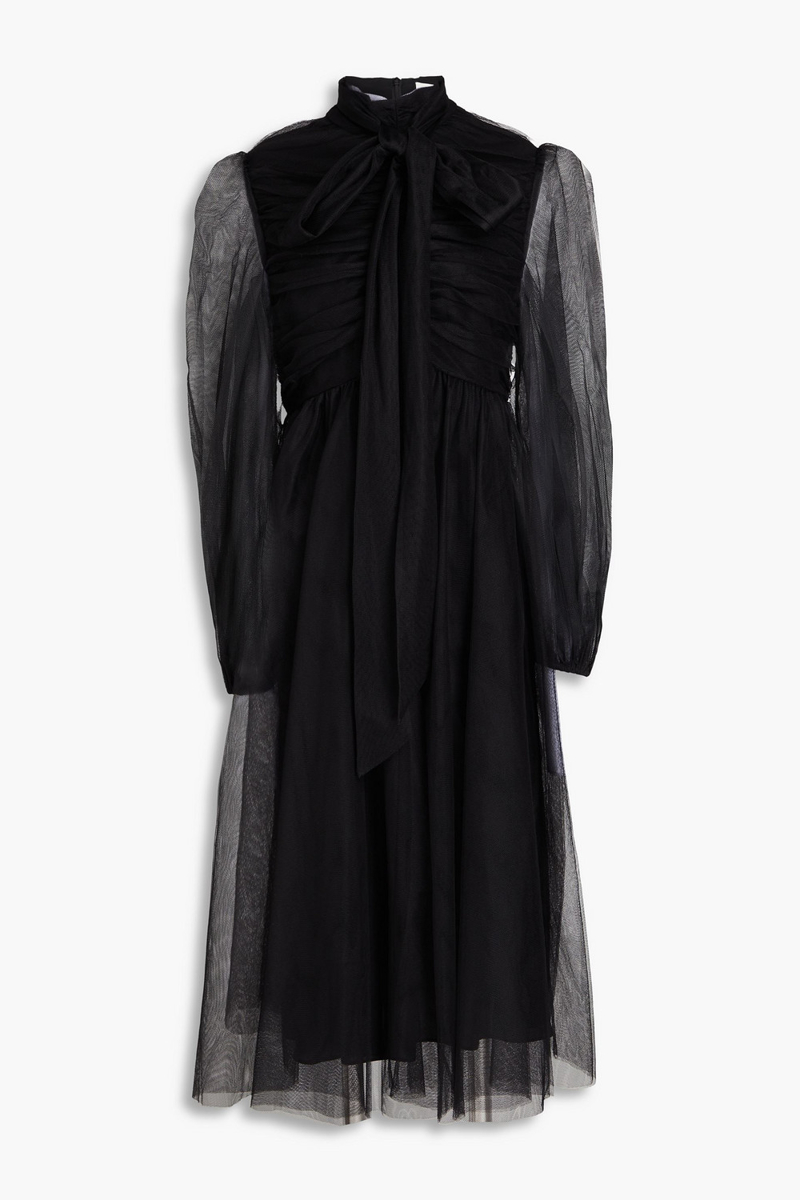 zimmermann - tulle midi dress - black - 00
