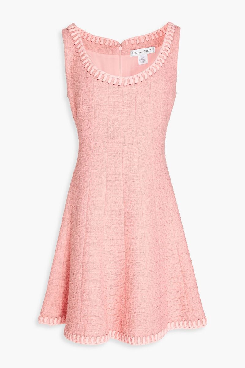 Oscar de la Renta - Cotton-blend tweed mini dress - Pink - US 14