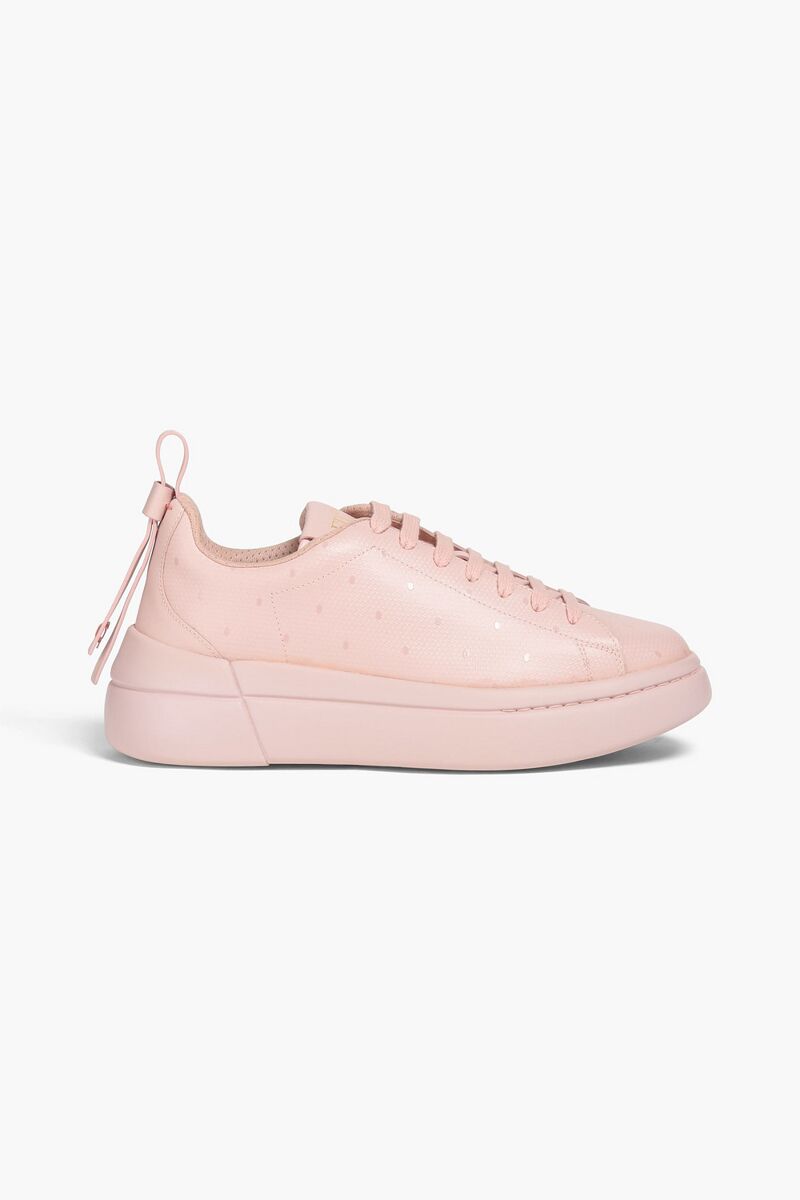 RED(V) - Printed leather exaggerated-sole sneakers - Pink - EU 36