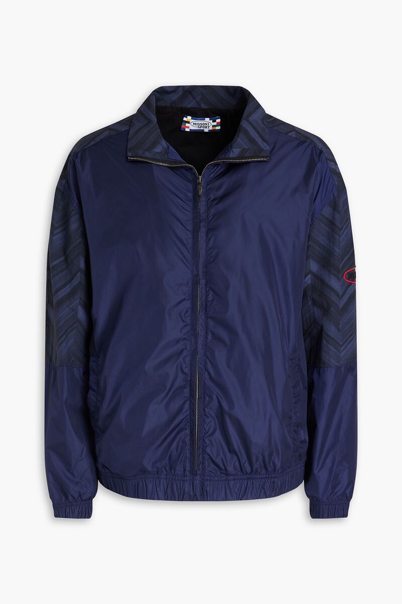 Missoni - Printed twill-paneled shell track jacket - Blue - M