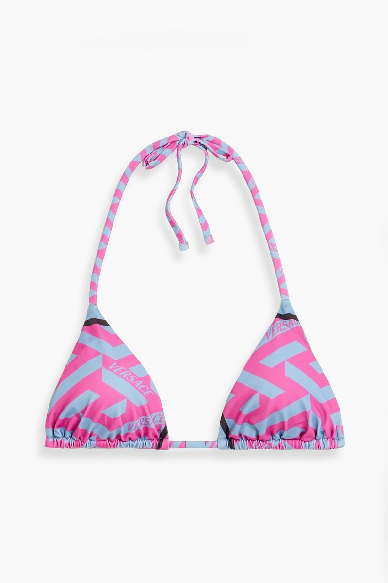 Versace - Printed triangle bikini top - Purple - IT I