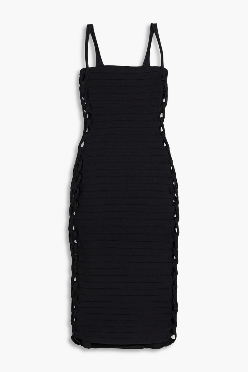 Dion Lee - Braided ribbed-knit dress - Black - UK 8