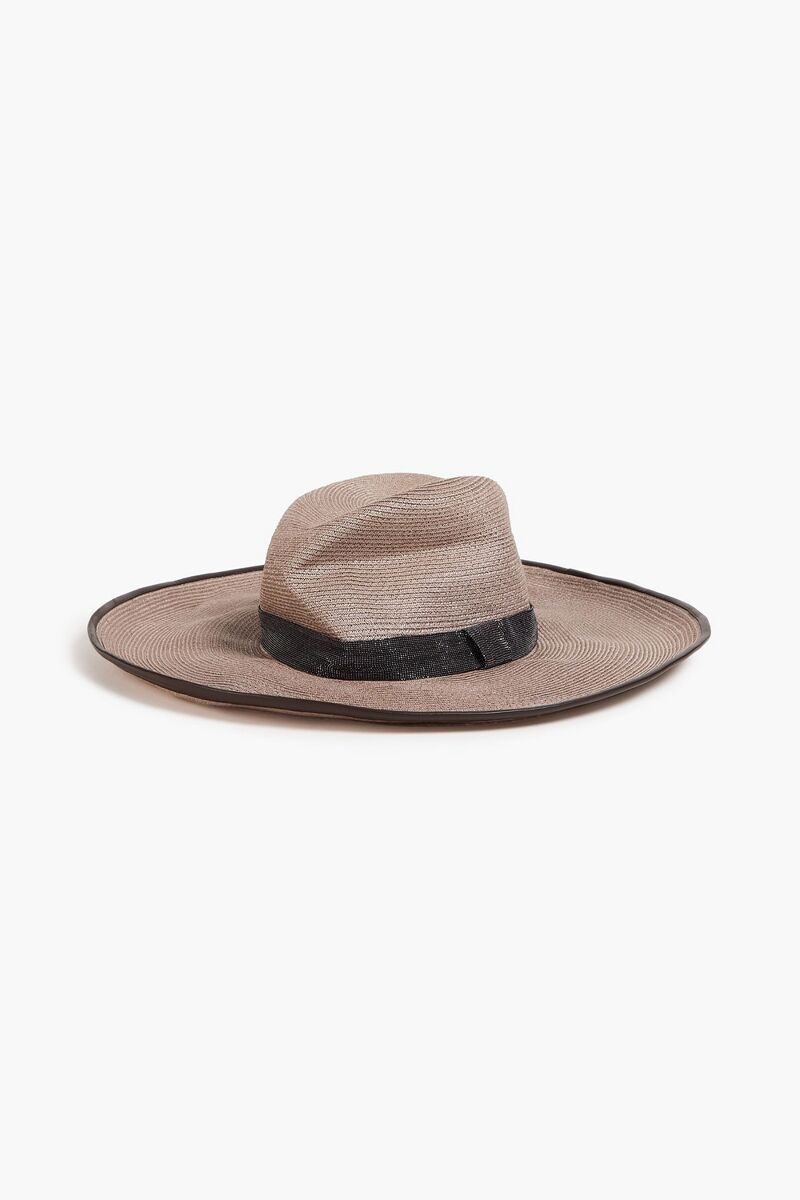 Brunello Cucinelli - Bead-embellished hemp-blend fedora - Neutral - L