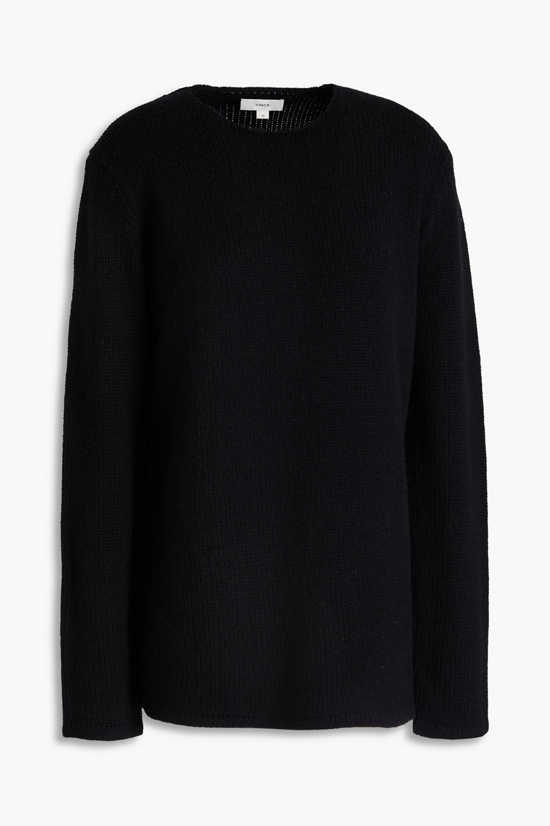 vince. - wool and cashmere-blend sweater - black - xs