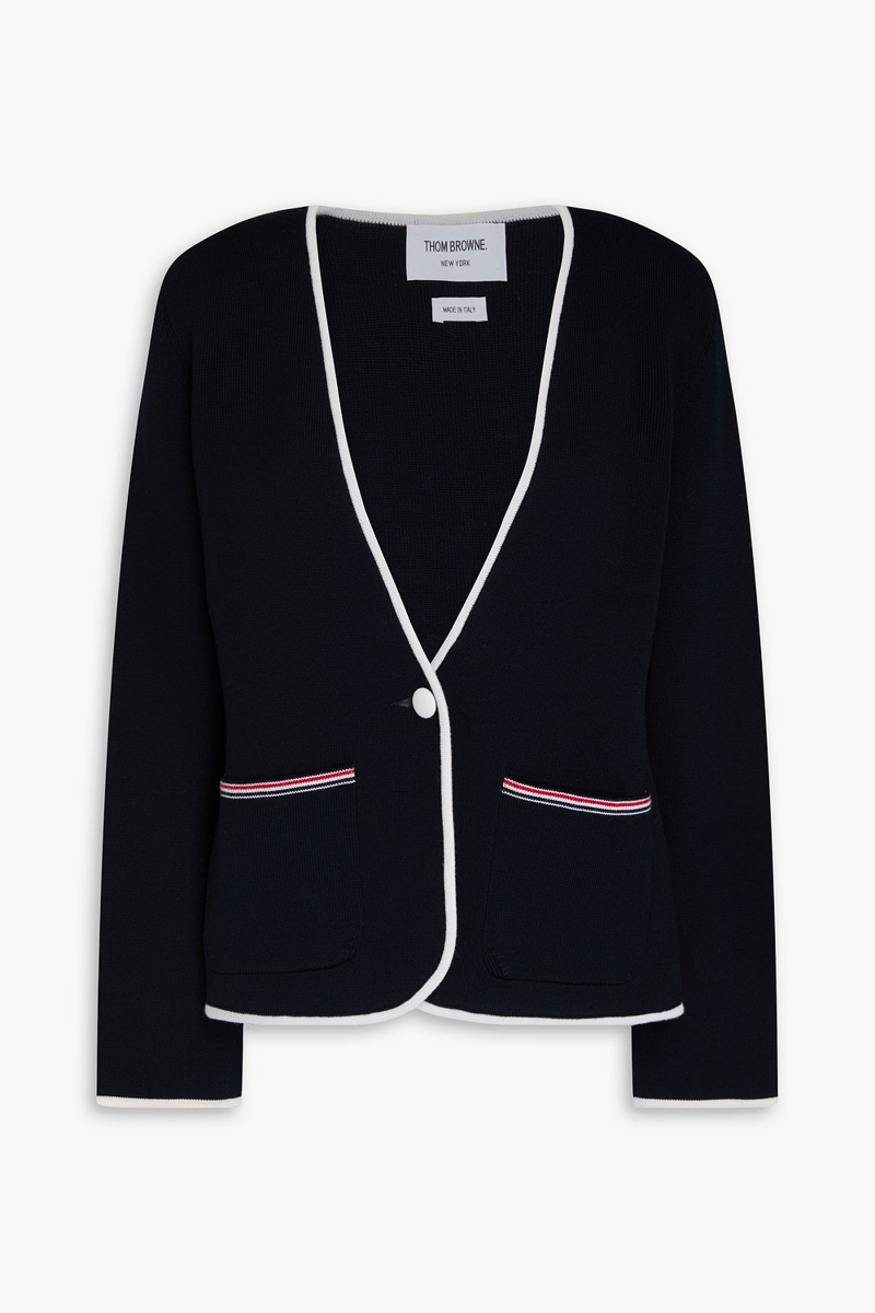 thom browne - wool-blend blazer - blue - it 38