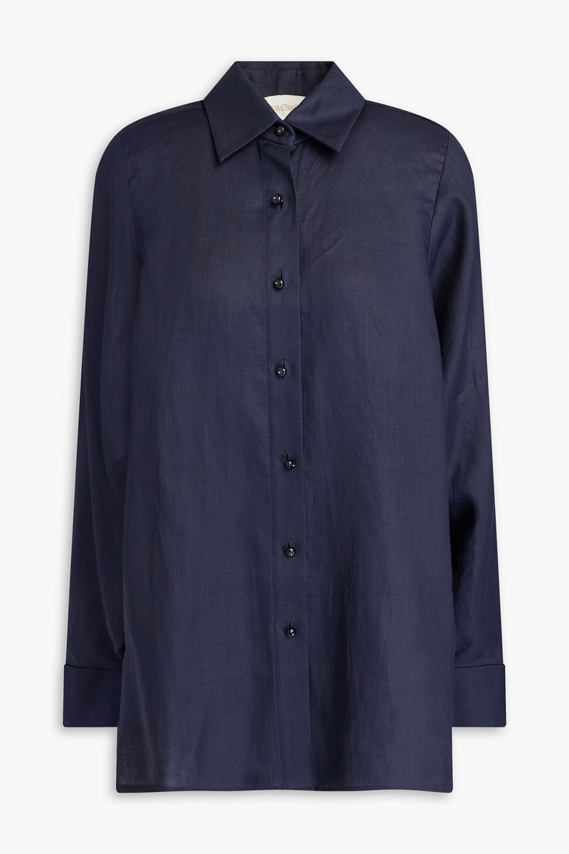 zimmermann - ramie shirt - blue - 00